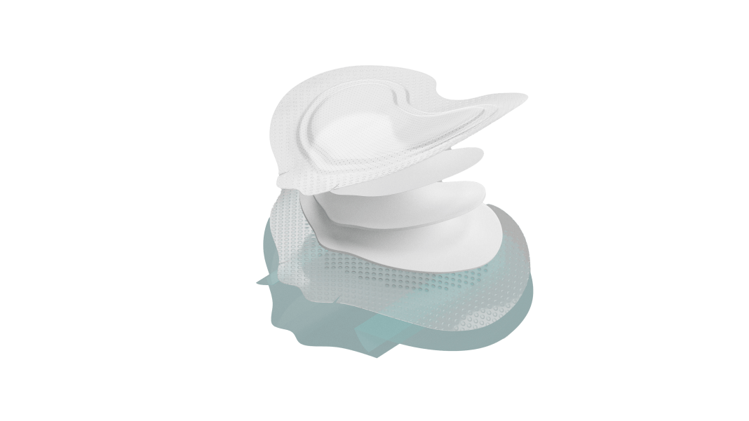 5-layer view of Biatain Silicone Fit.