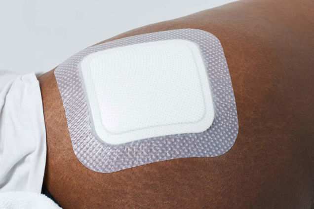 Biatain Silicone Fit applied to the hip.