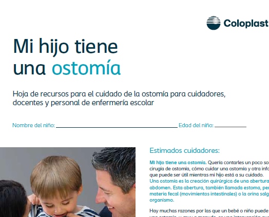 Ostomy Daycare Sheet (Spanish)