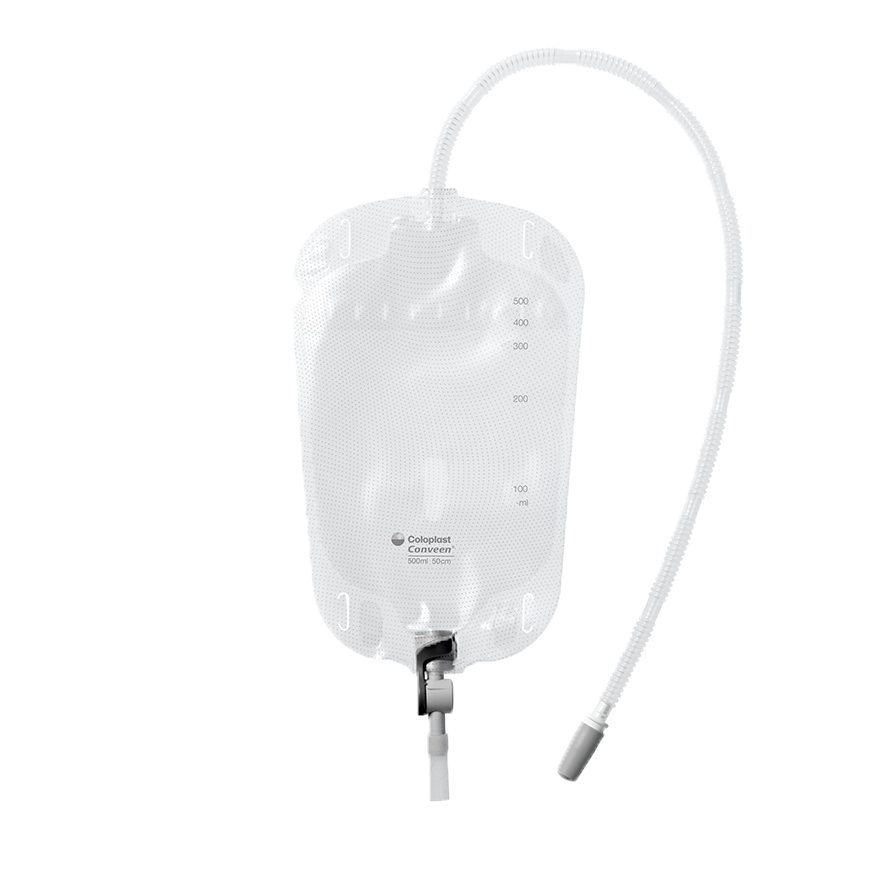 Conveen® Security+ leg bag with lever tap outlet